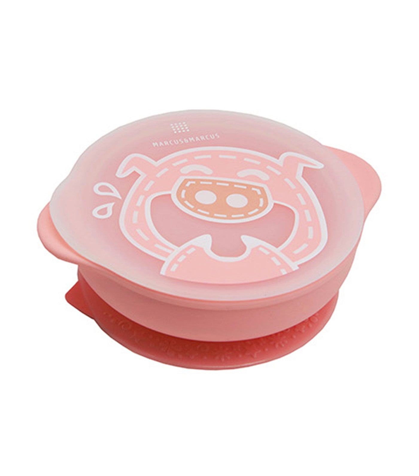marcus & marcus pink self feeding suction bowl with lid