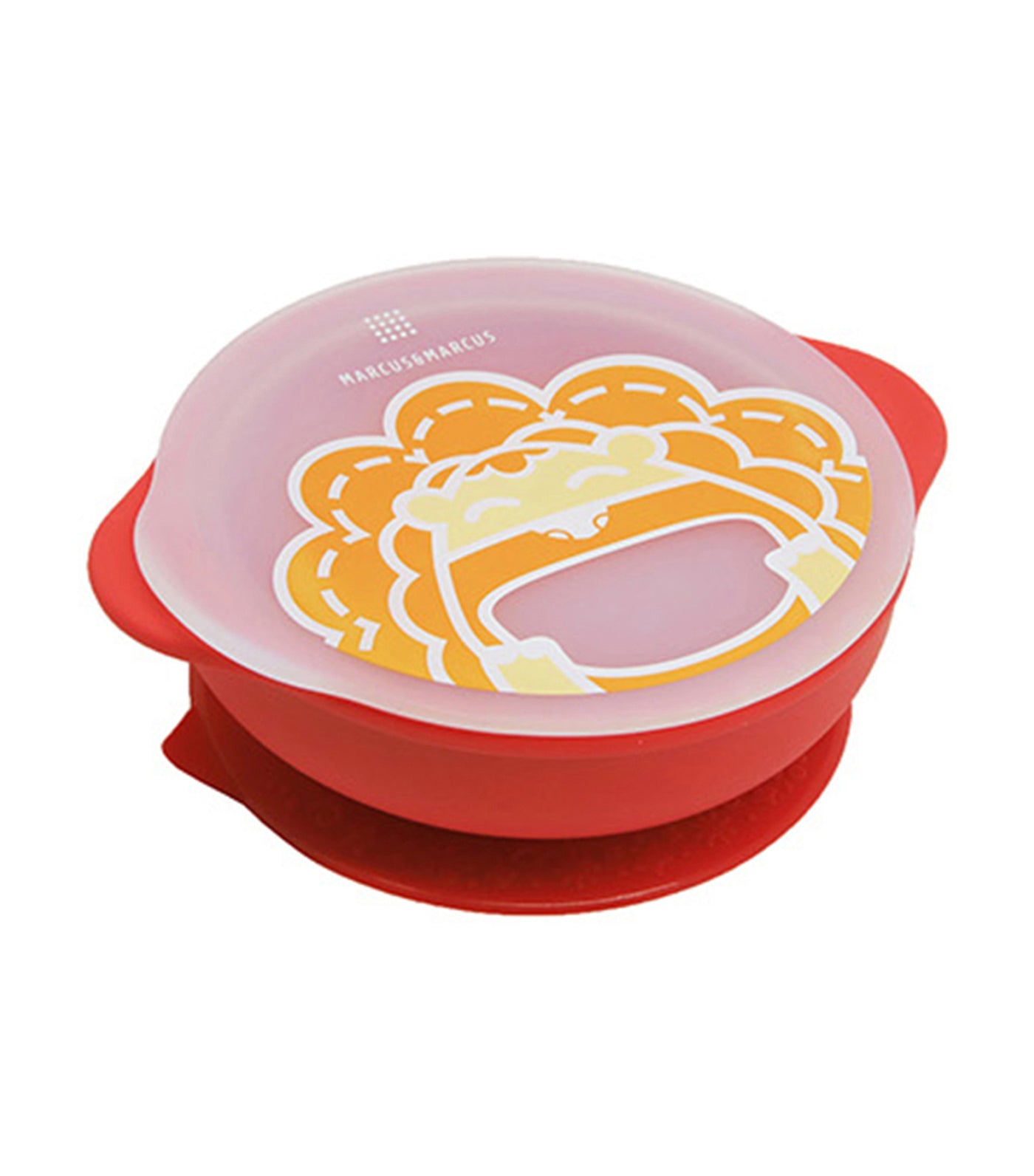 marcus & marcus red self feeding suction bowl with lid