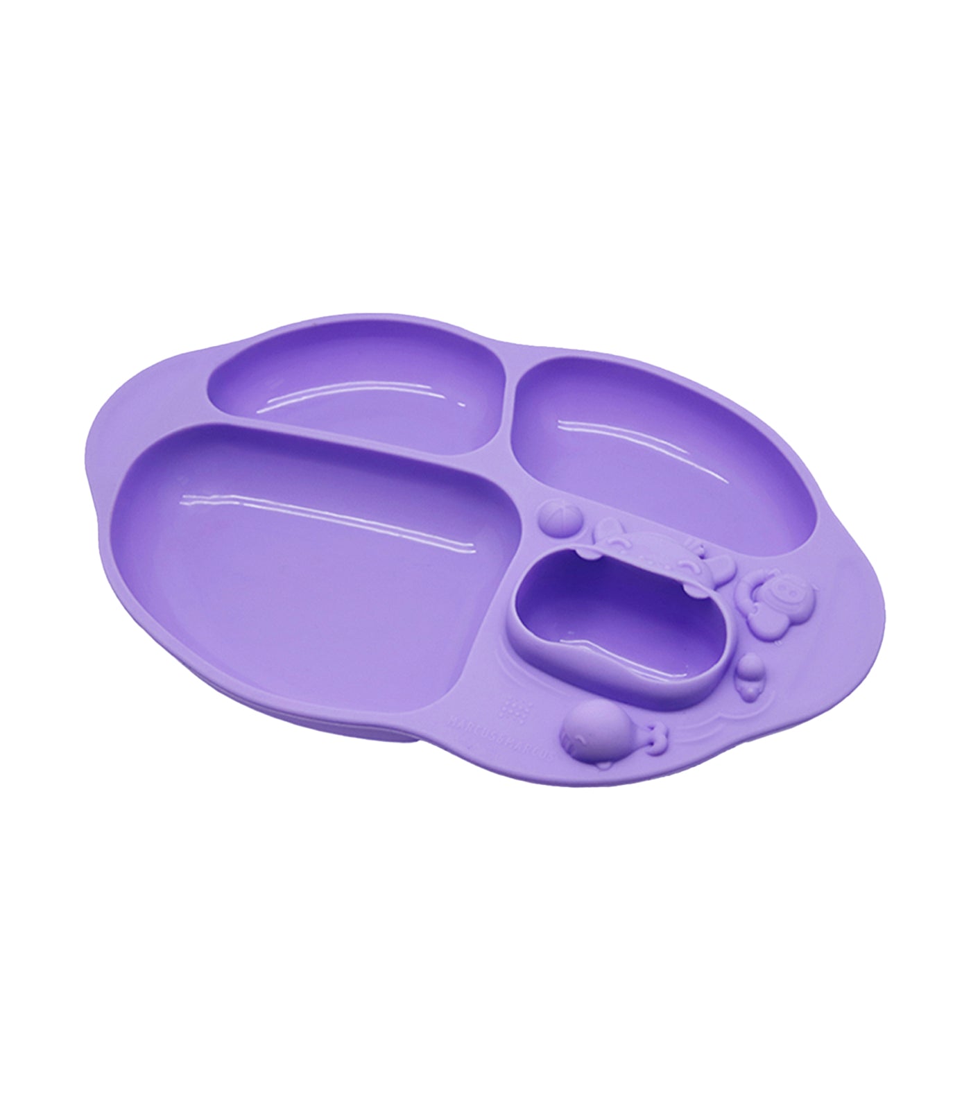 marcus & marcus purple yummy dips suction divided plate