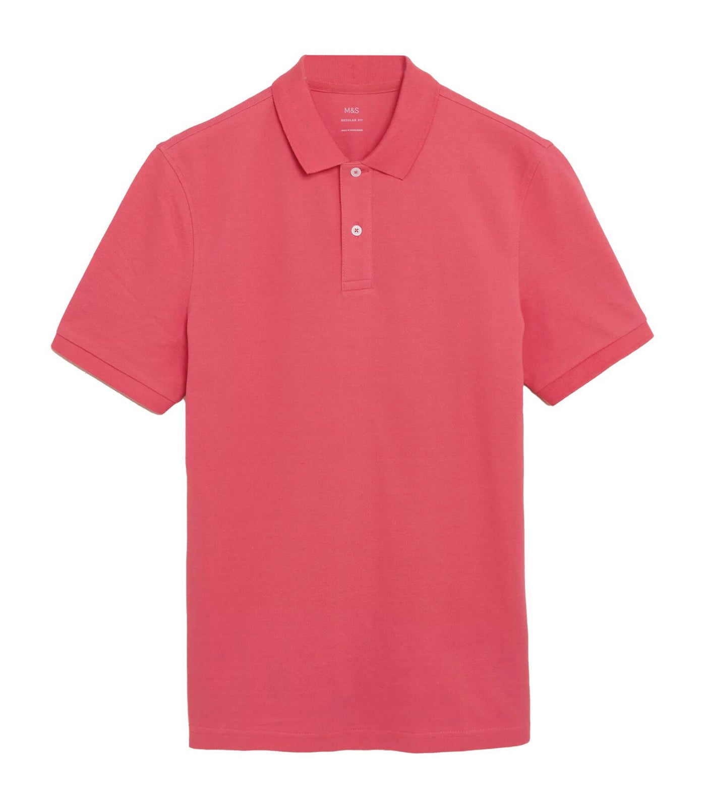 Pure Cotton Pique Polo Shirt Pink