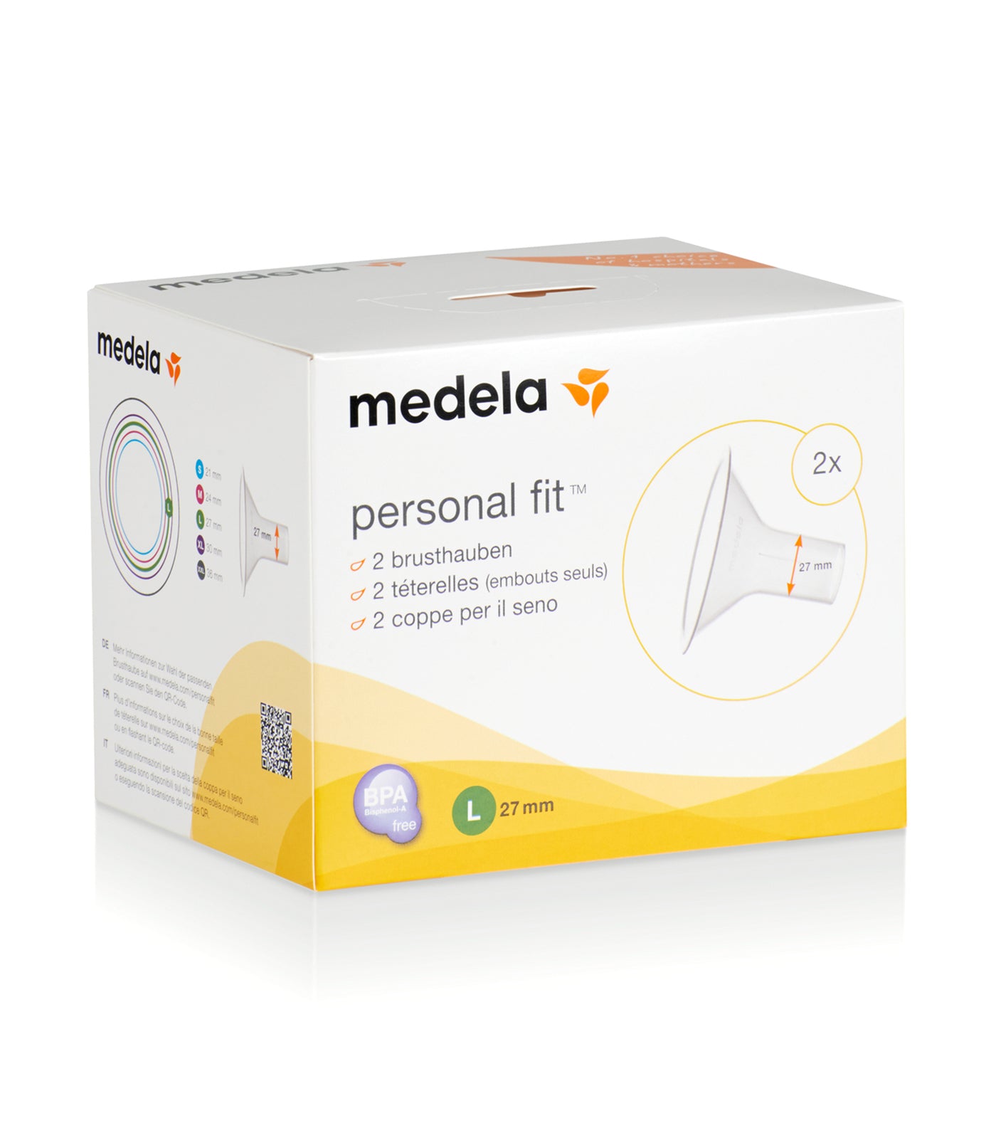 Medela PersonalFit Breast Shields, Large (Pack of 2) 27mm Breast Pump  Flanges, Authentic Medela Spare Parts, Made Without BPA
