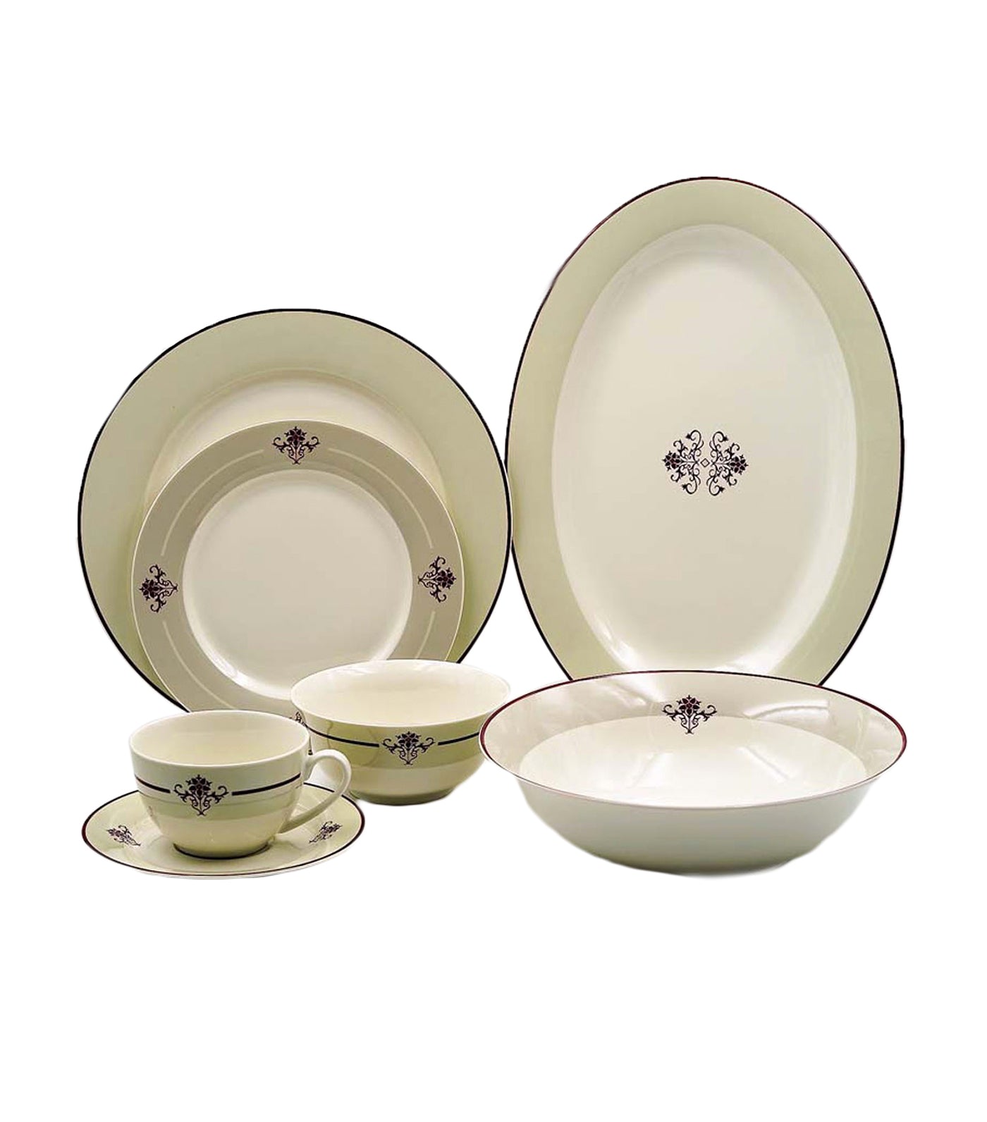 Lovecasa apollo 32 piece dinner set stoneware dish set for 8 kitchen plates and bowls sets