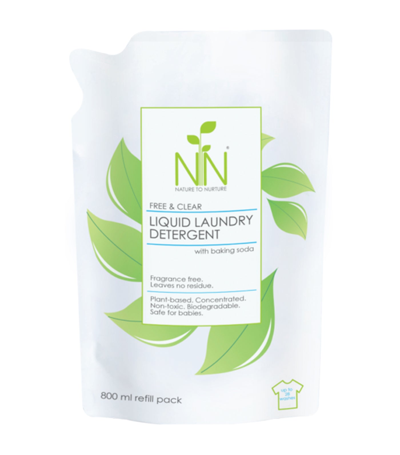 nature to nurture free and clear liquid laundry detergent 800ml refill