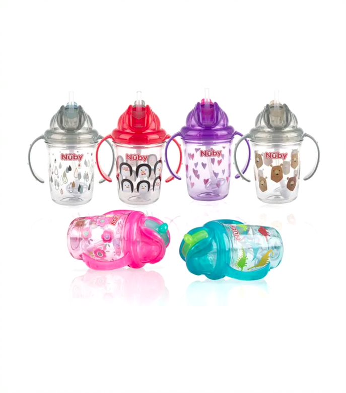 nuby assorted single flip-it tritan baby cup with twin handles