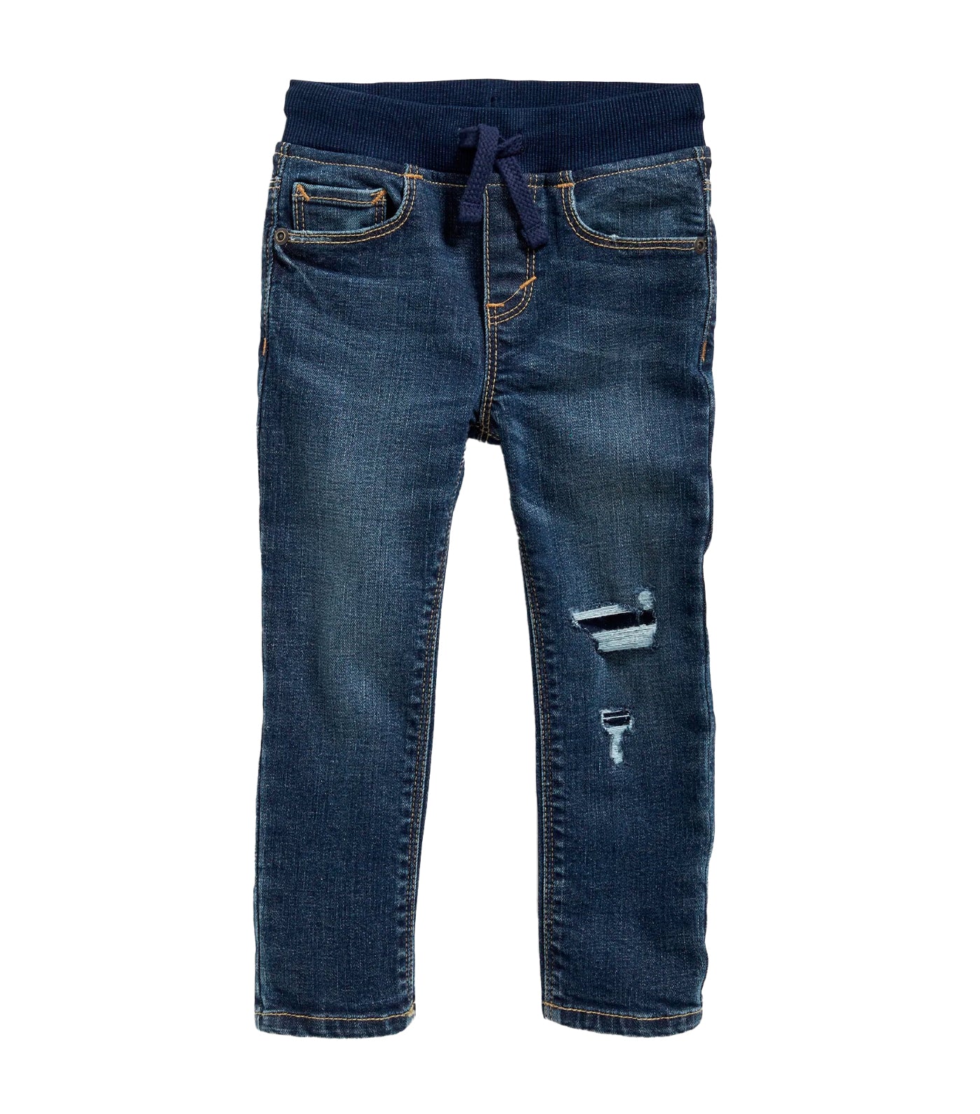 old navy toddler karate rib-knit waist distressed jeans - medium wash