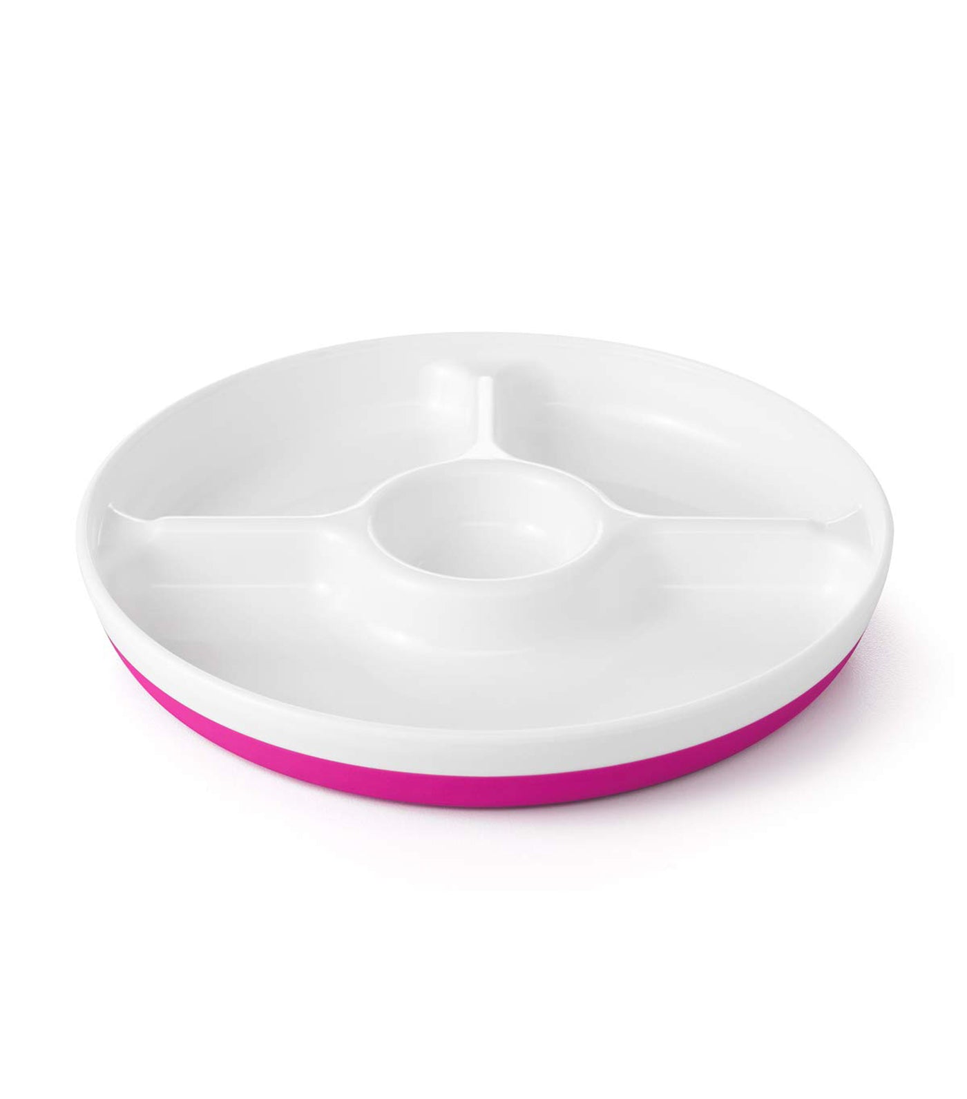 oxo tot pink divided plate with removable training ring
