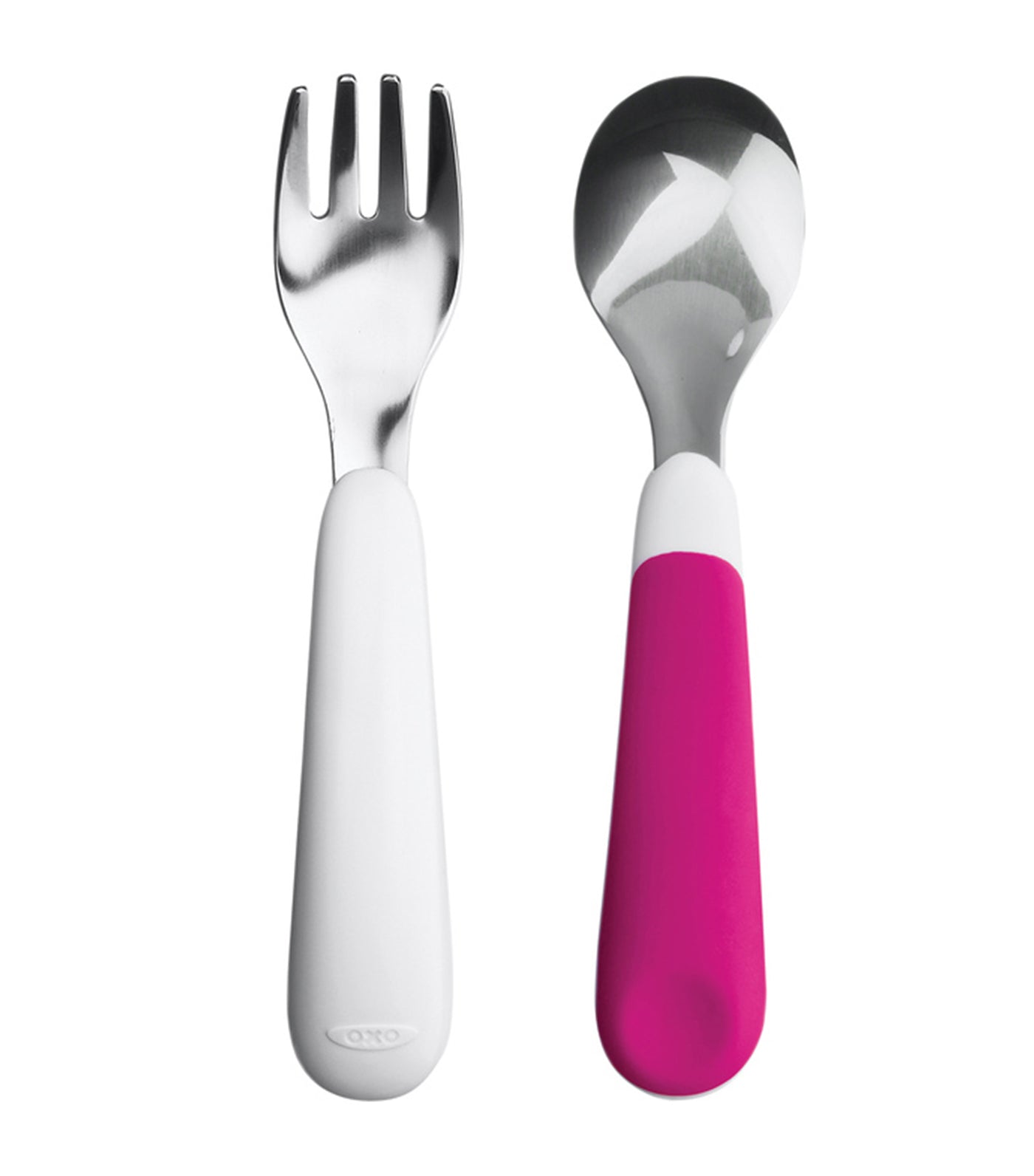 oxo tot pink training fork and spoon set