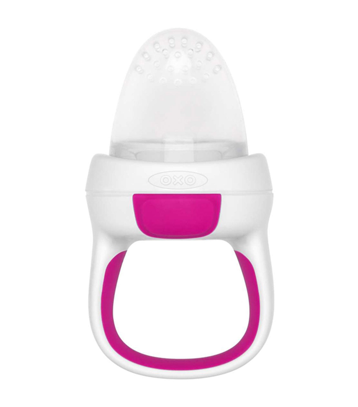 oxo tot pink silicone self-feeder
