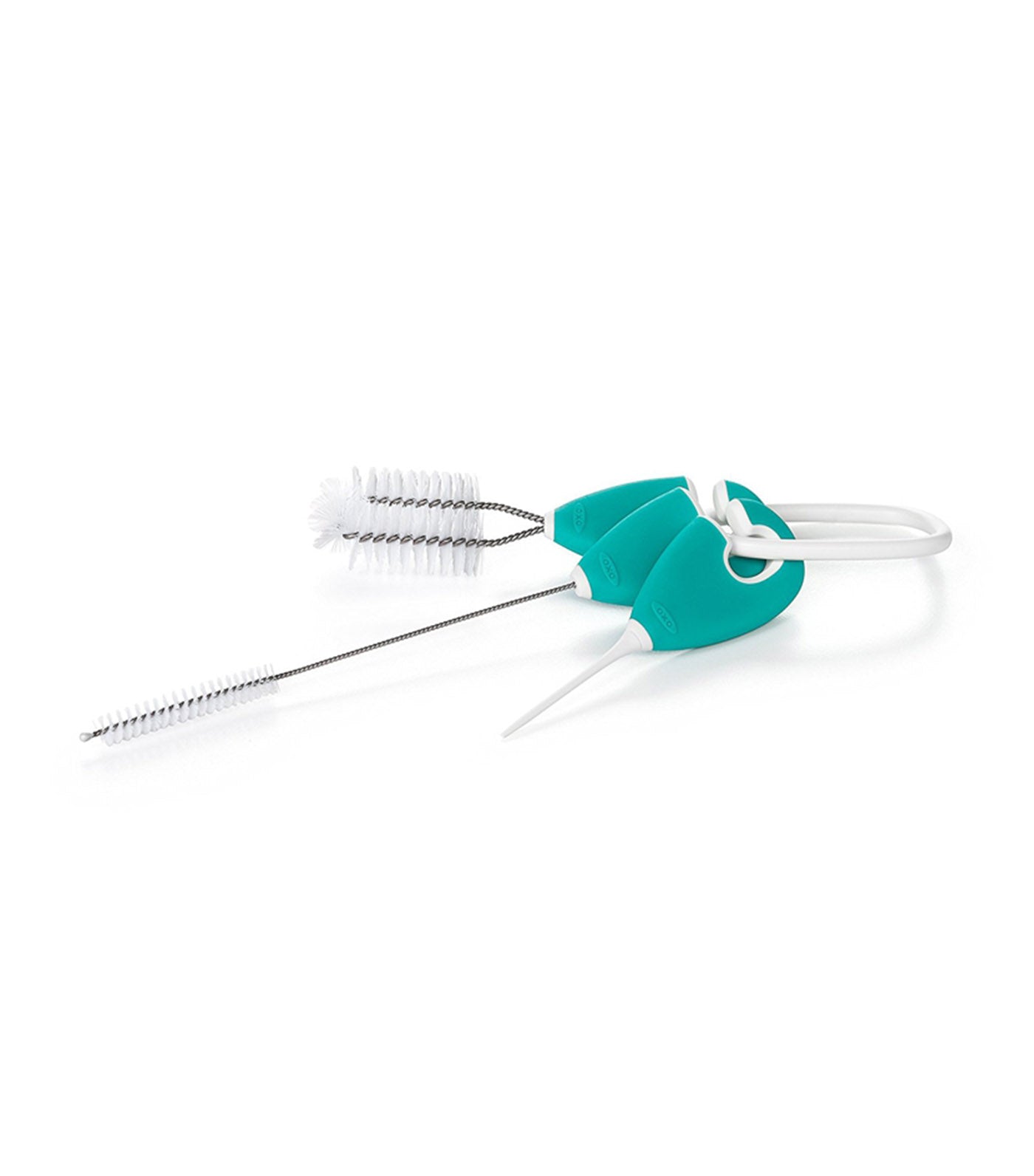 oxo tot teal straw and sippy cup top cleaning set