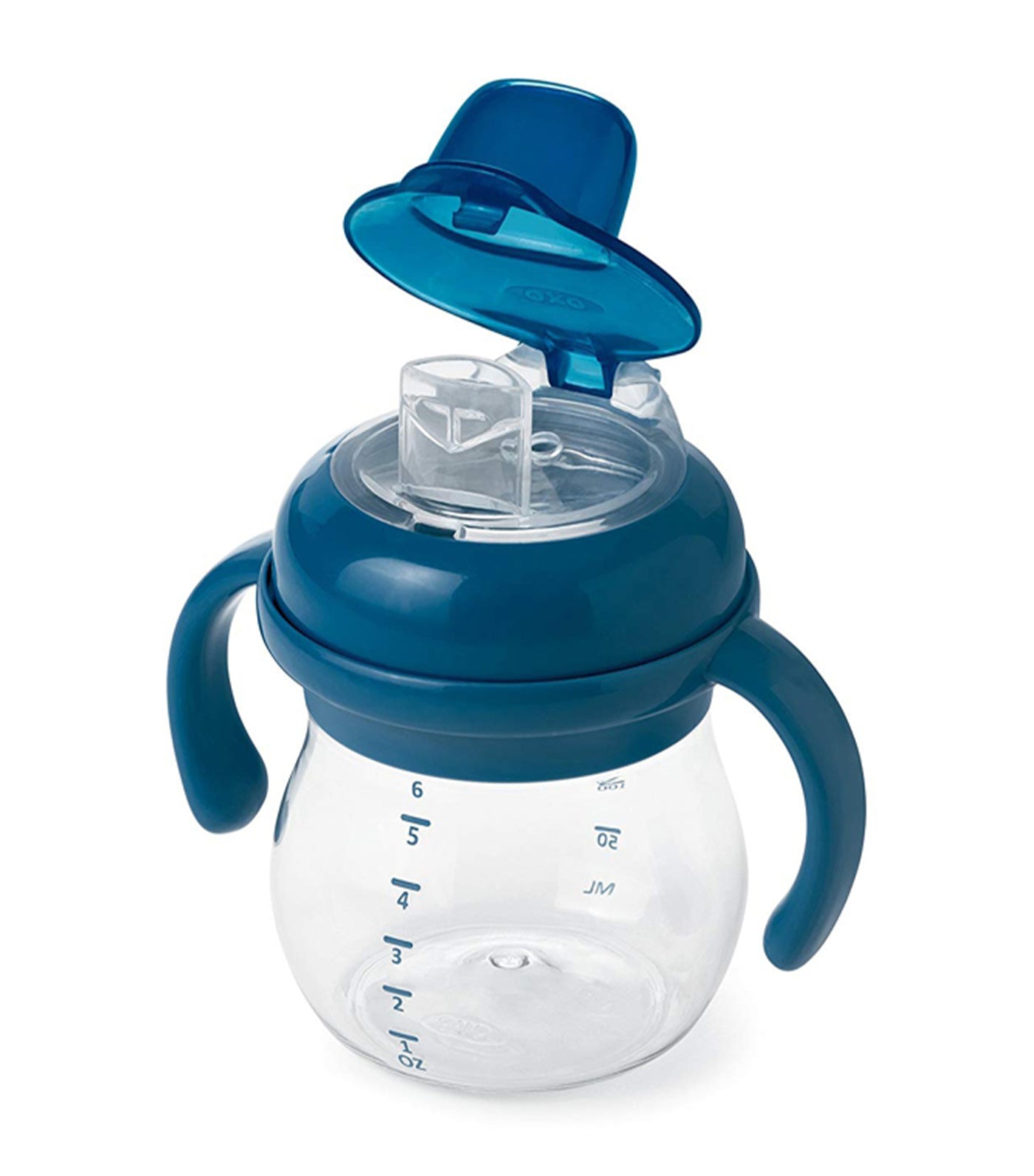 oxo tot navy grow soft spout sippy cup with handles - 6oz