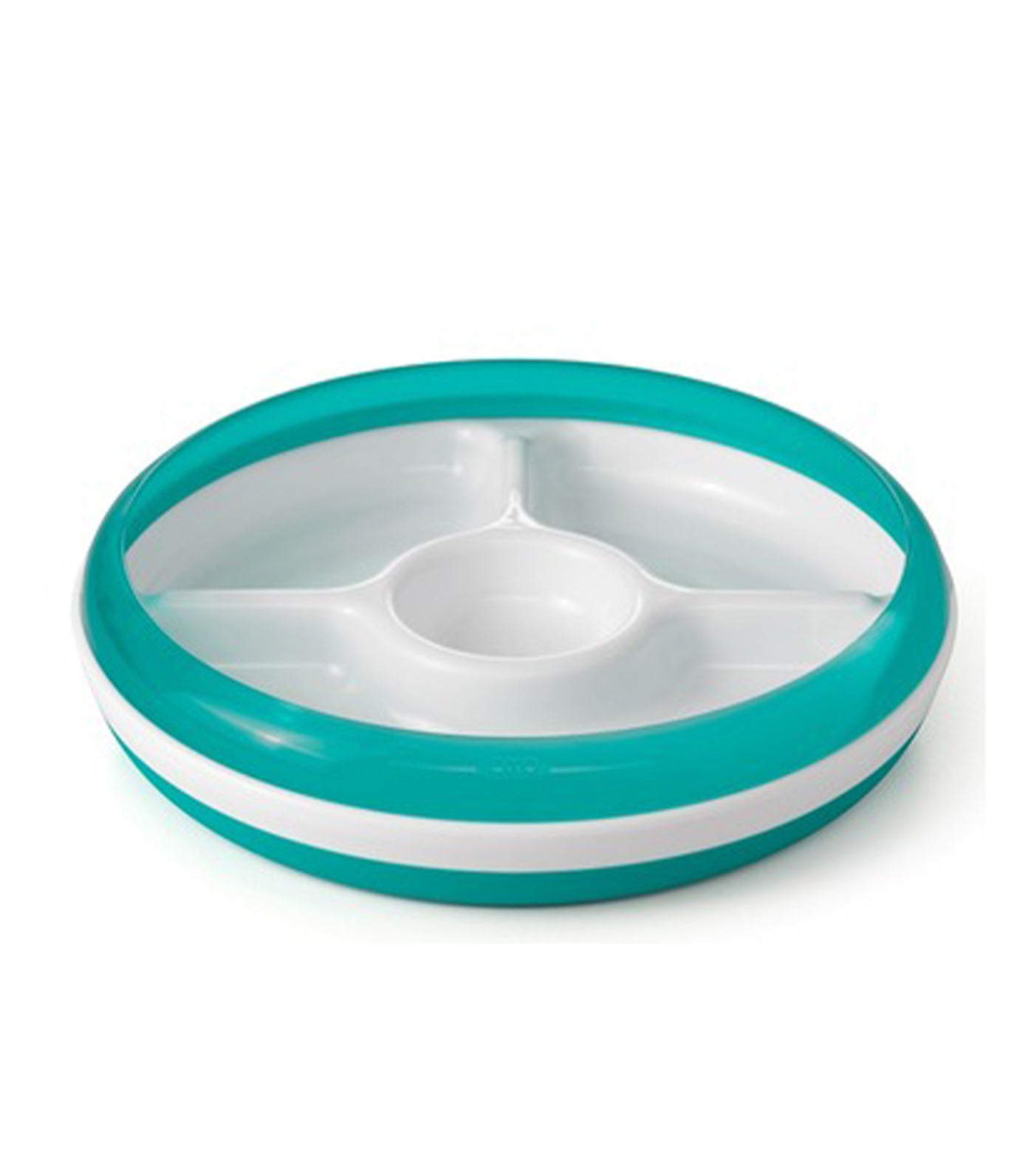 oxo tot teal divided plate with removable training ring