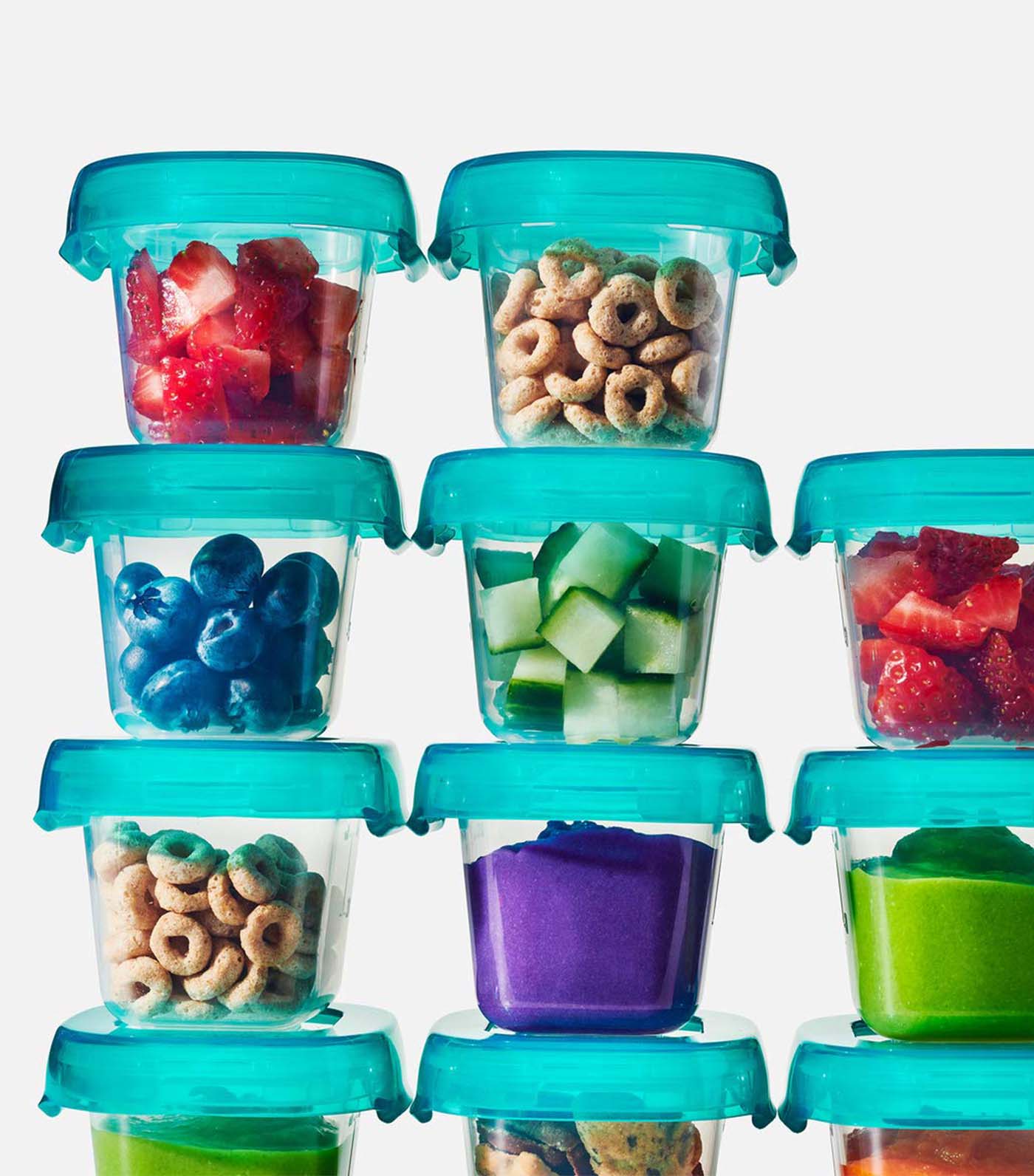 oxo tot teal baby blocks freezer storage containers - 2oz