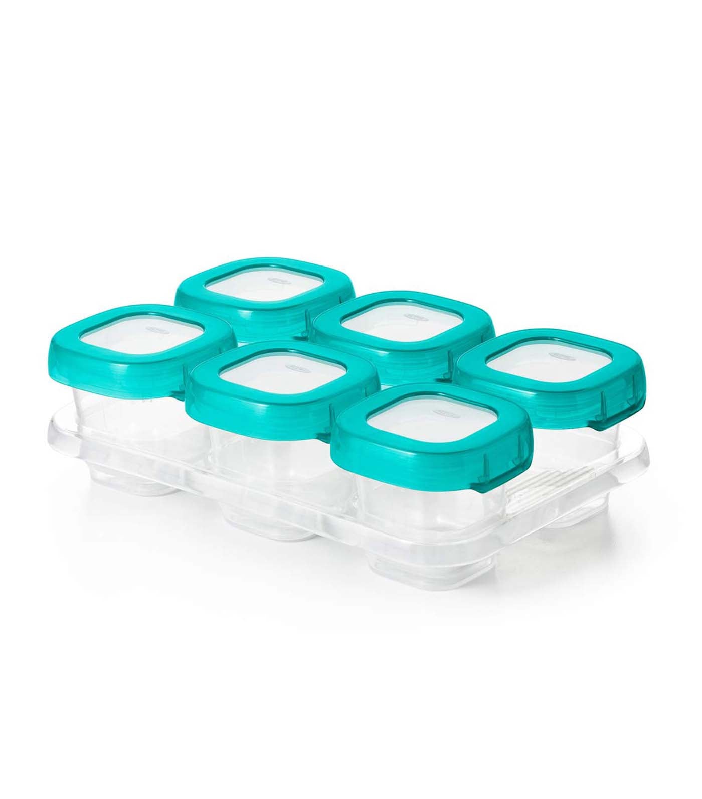 oxo tot teal baby blocks freezer storage containers - 2oz