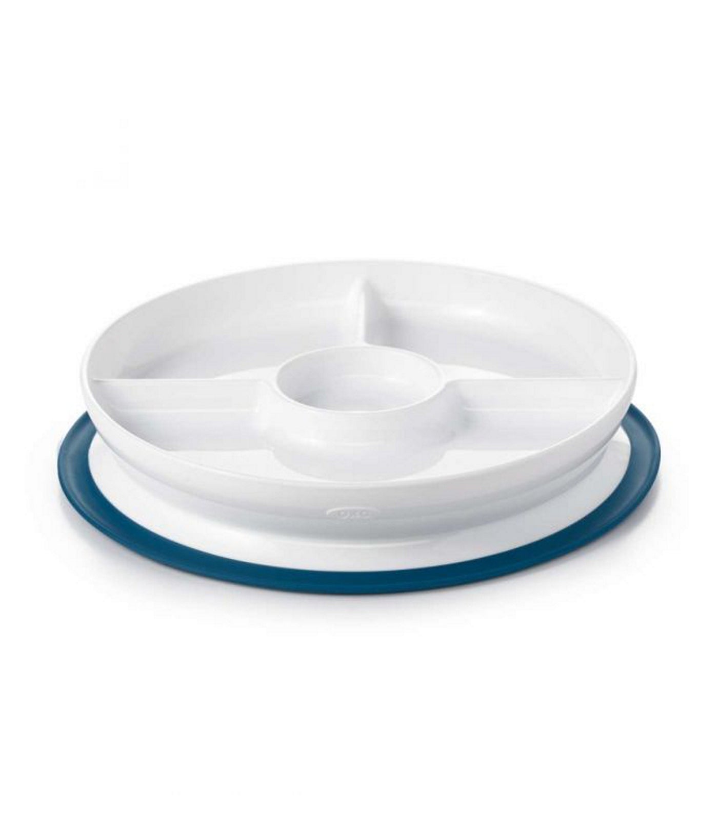 oxo tot navy stick and stay suction divided plate