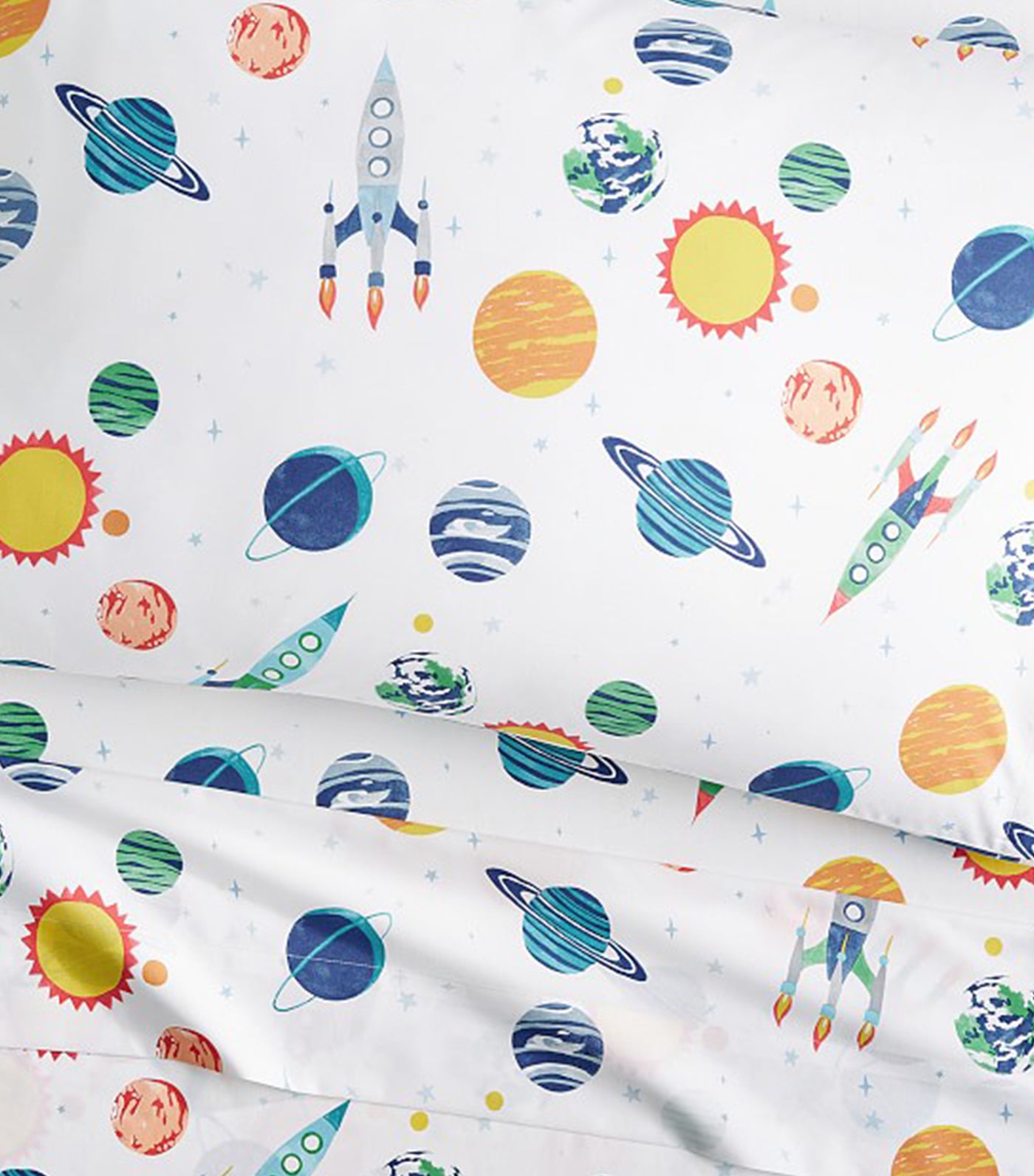 pottery barn kids solar system glow-in-the-dark sheet set 