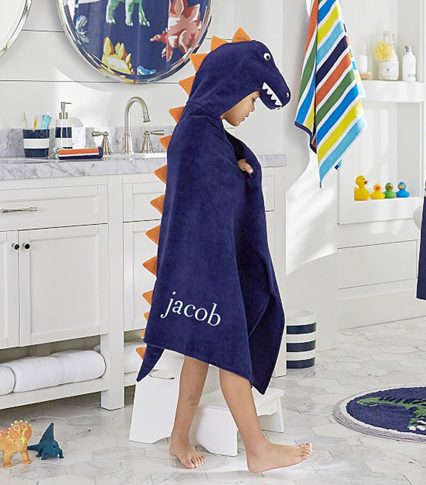T-Rex Kid Hooded Towel