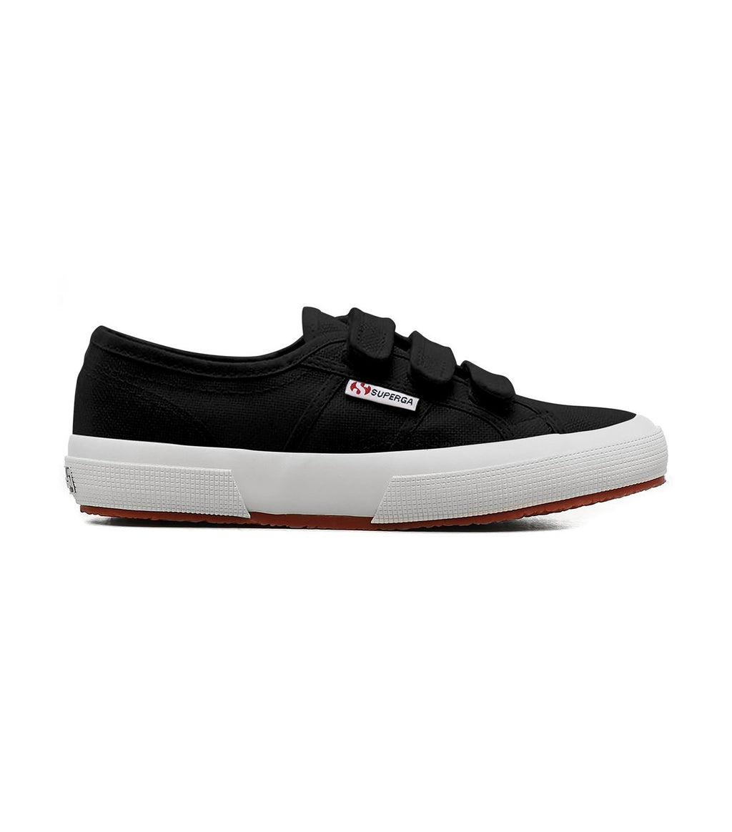 Superga 2750 COT 3-Strap Black Full White Rustan's