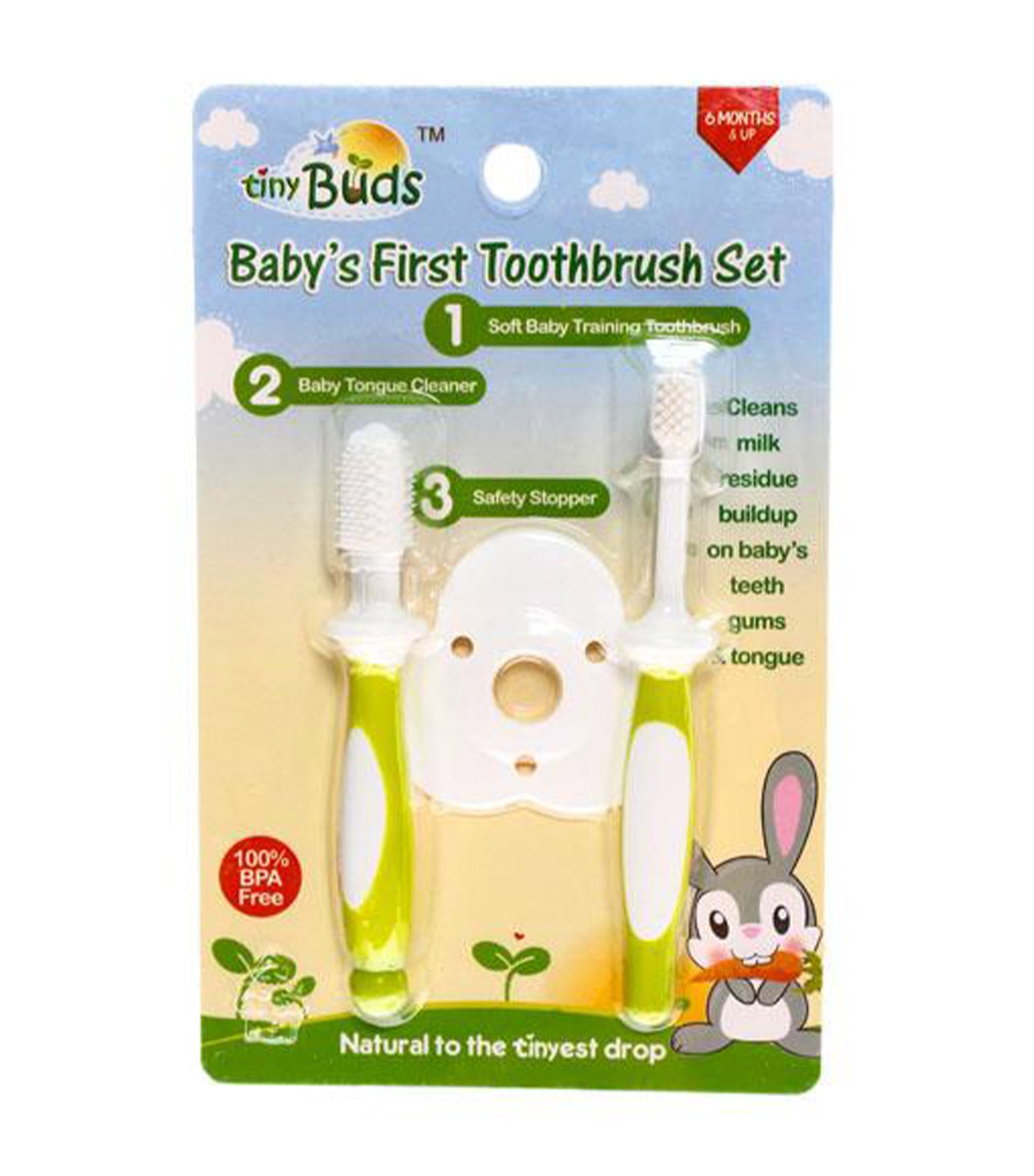 tiny buds baby toothbrush and tongue cleaner set