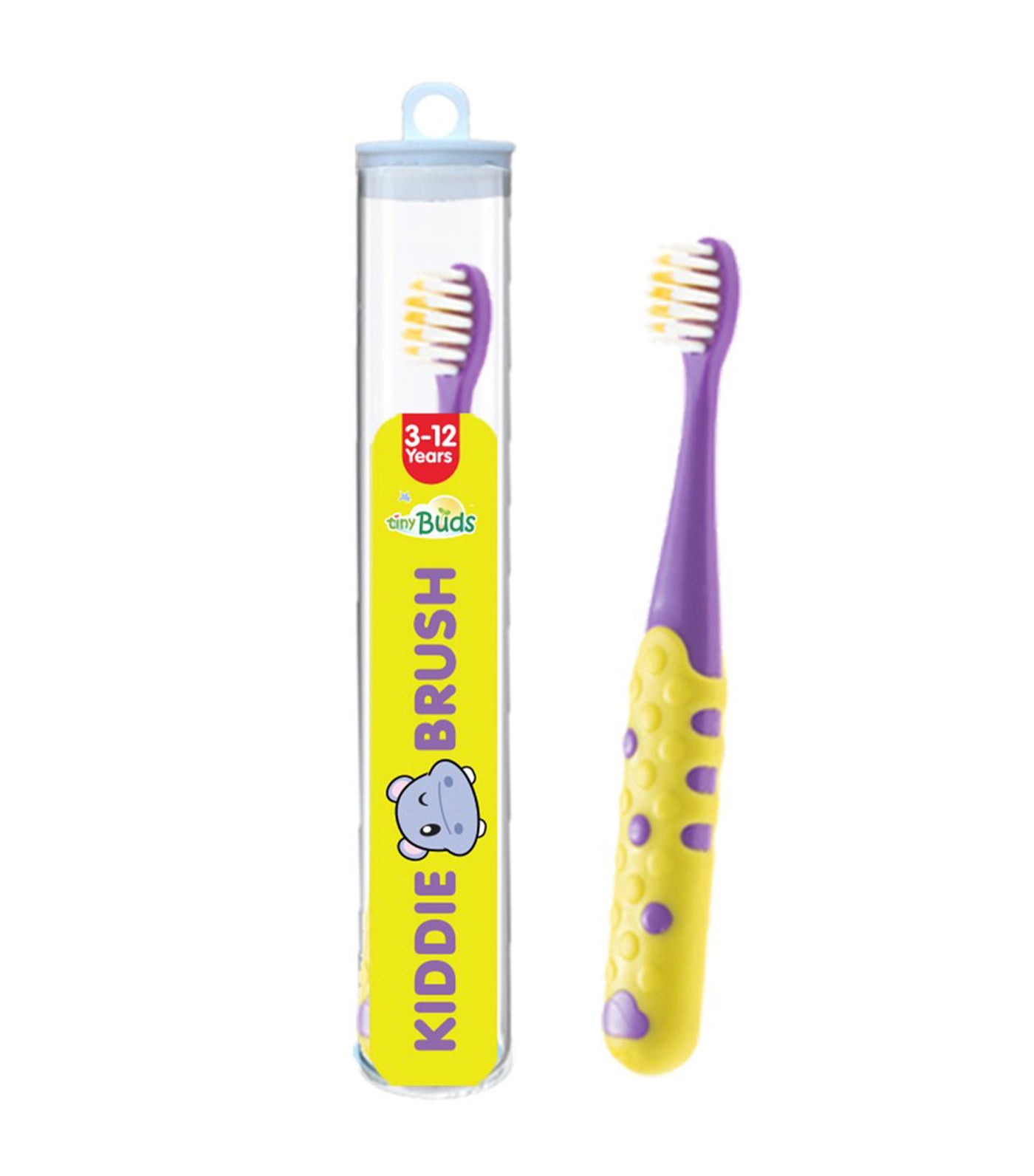 tiny buds yellow and purple kiddie toothbrush (3-12 years)