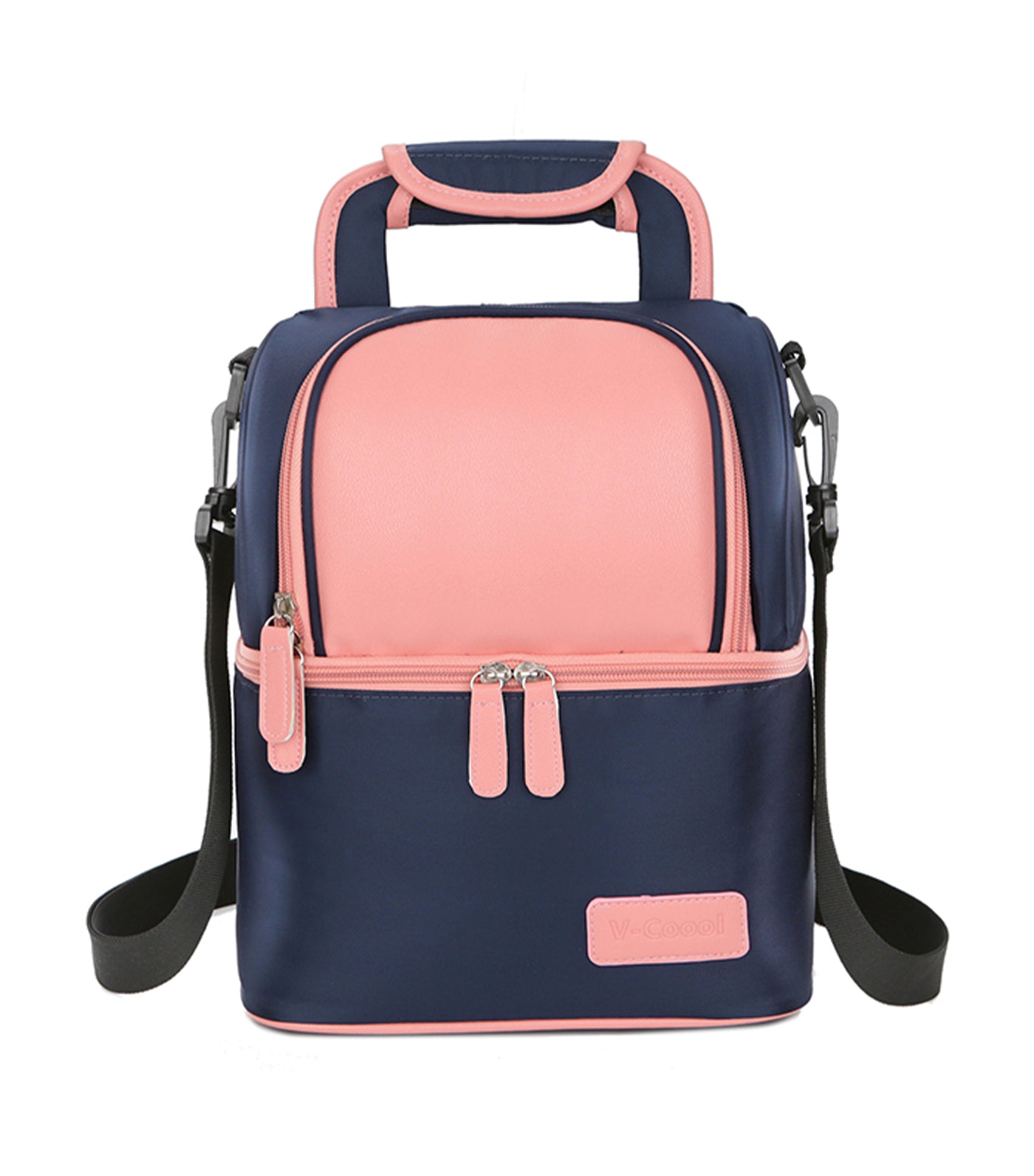 v-coool blue and pink breast pump insulated cooler backpack