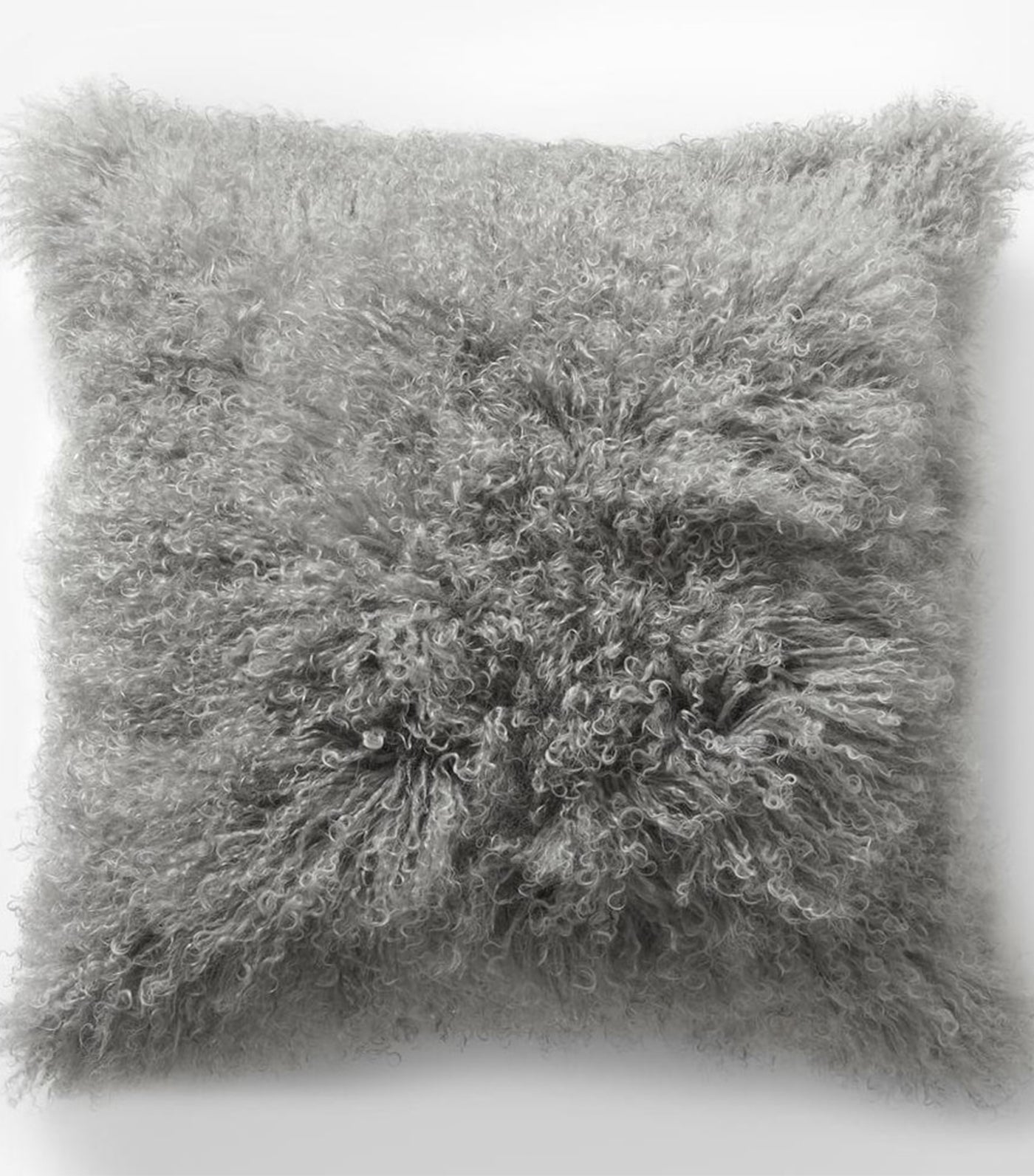 west elm platinum mongolian lamb pillow cover 16x16