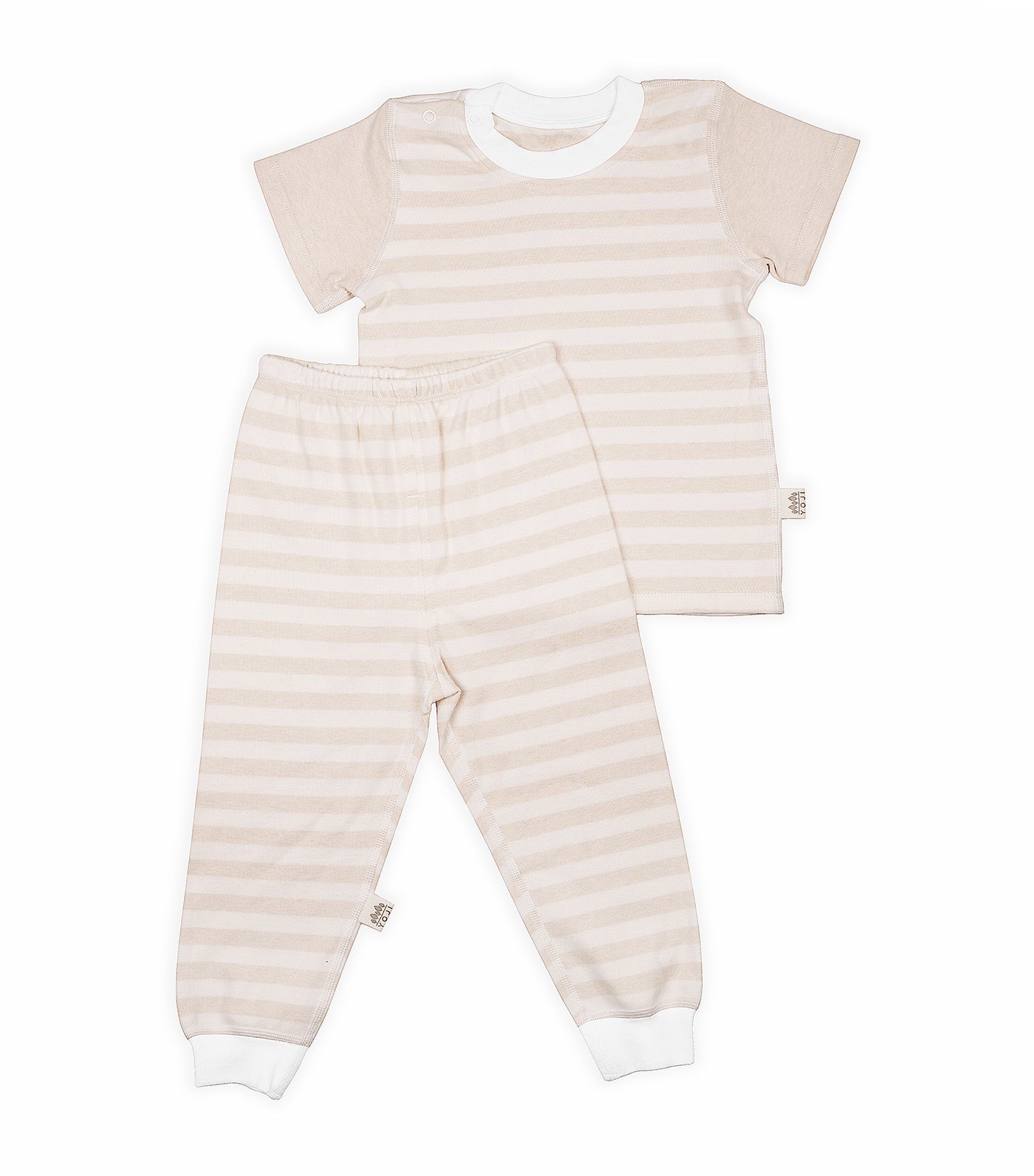 yoji wear beige stripes pajama set 